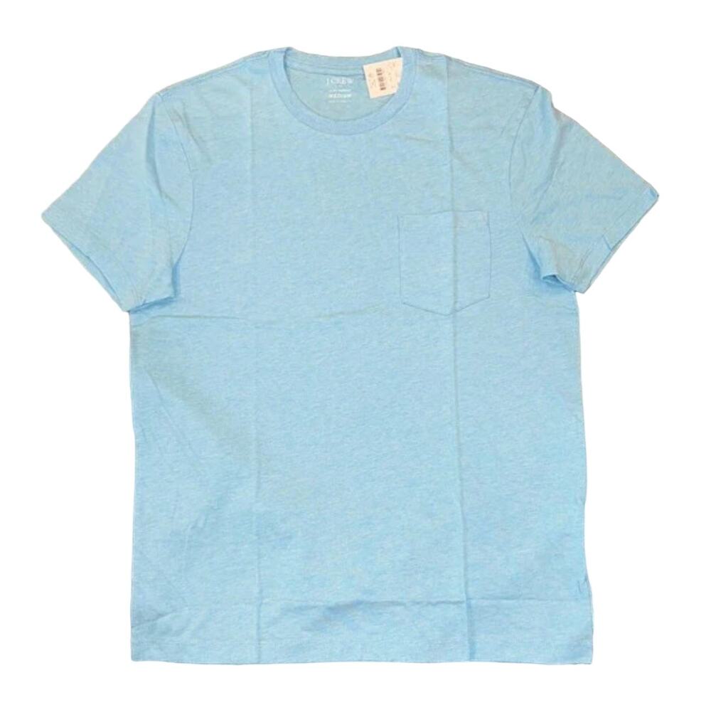 NWT J. Crew Men's Island Turquoise Heathered Slim Washed Jersey Pocket Tee - M